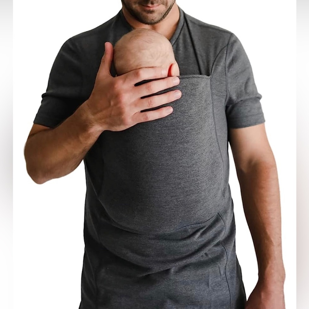 Two LALABU Dad Shirt :: babywearing shirt :: baby swaddle :: v-neck